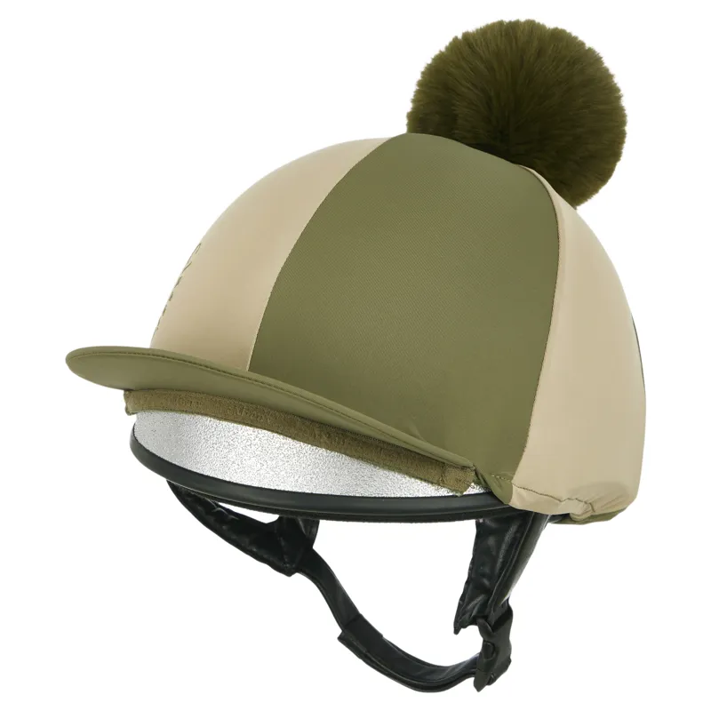 LeMieux Harlequin Helmet Cover - Willow/Pear-4