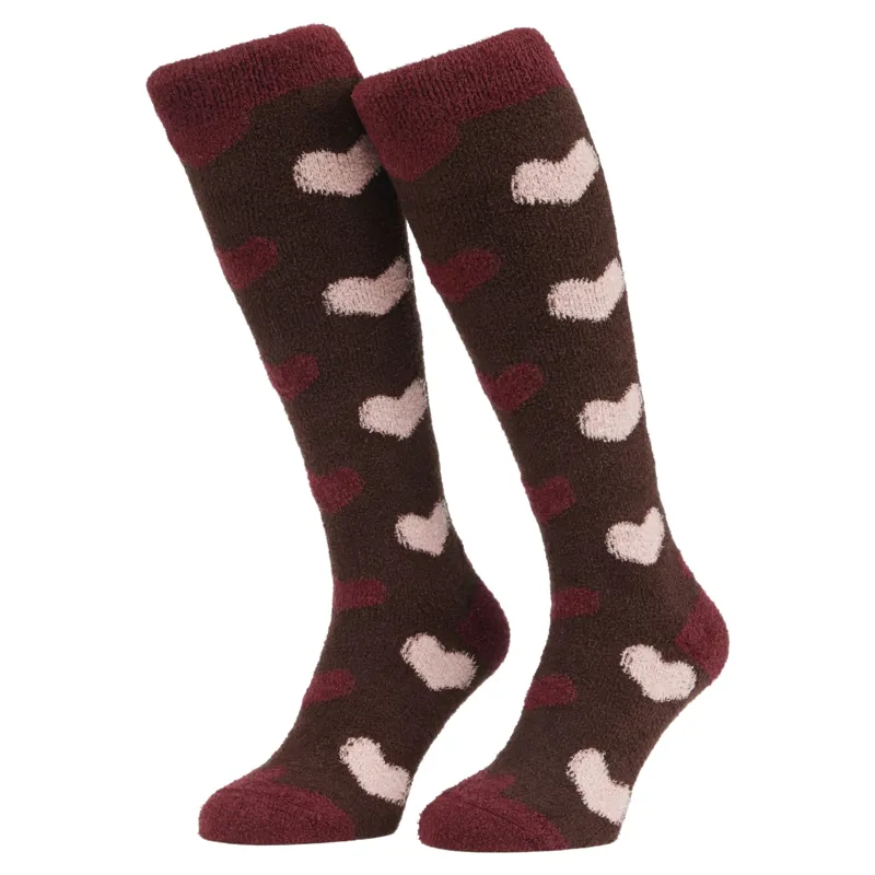 LeMieux Heart Fluffies Junior Socks - Bramble