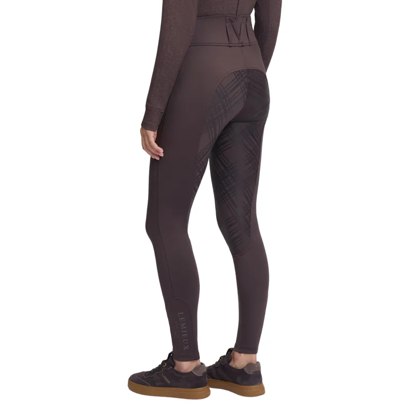 LeMieux Heritage Check Full Grip Women's Riding Tights - Cocoa-2