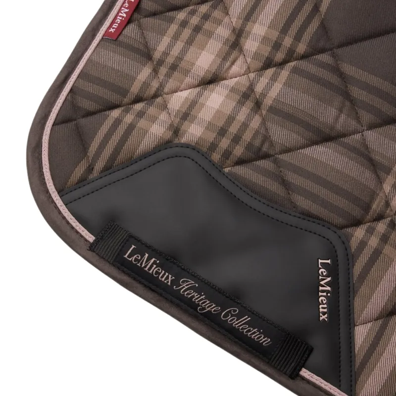 LeMieux Heritage Check Dressage Saddle Pad - Cocoa-3