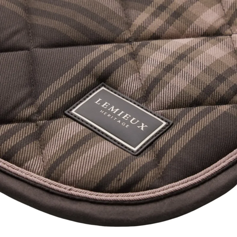 LeMieux Heritage Check Dressage Saddle Pad - Cocoa-10