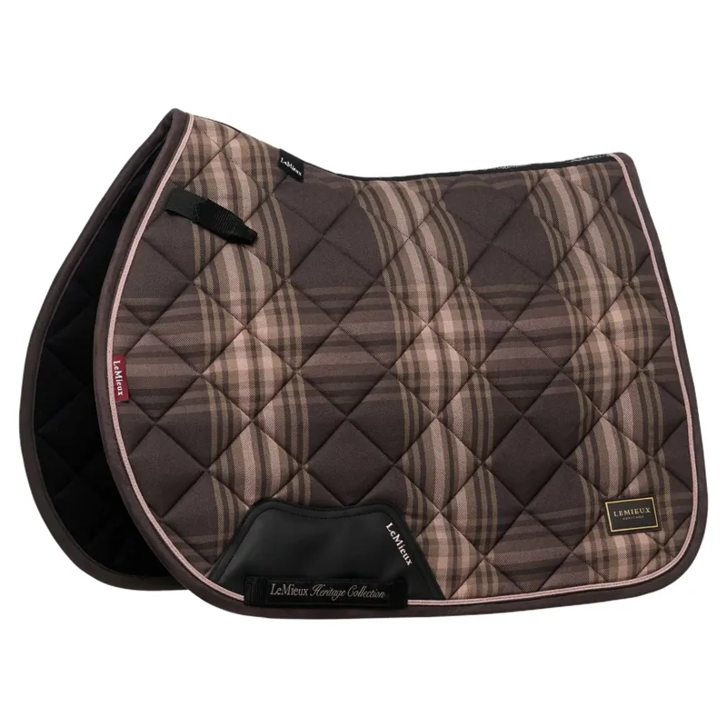 LeMieux Heritage Check Jump Saddle Pad - Cocoa