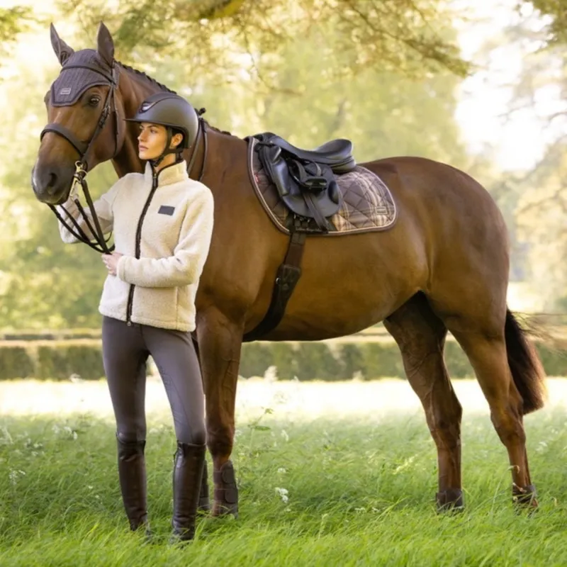 LeMieux Heritage Check Jump Saddle Pad - Cocoa-4