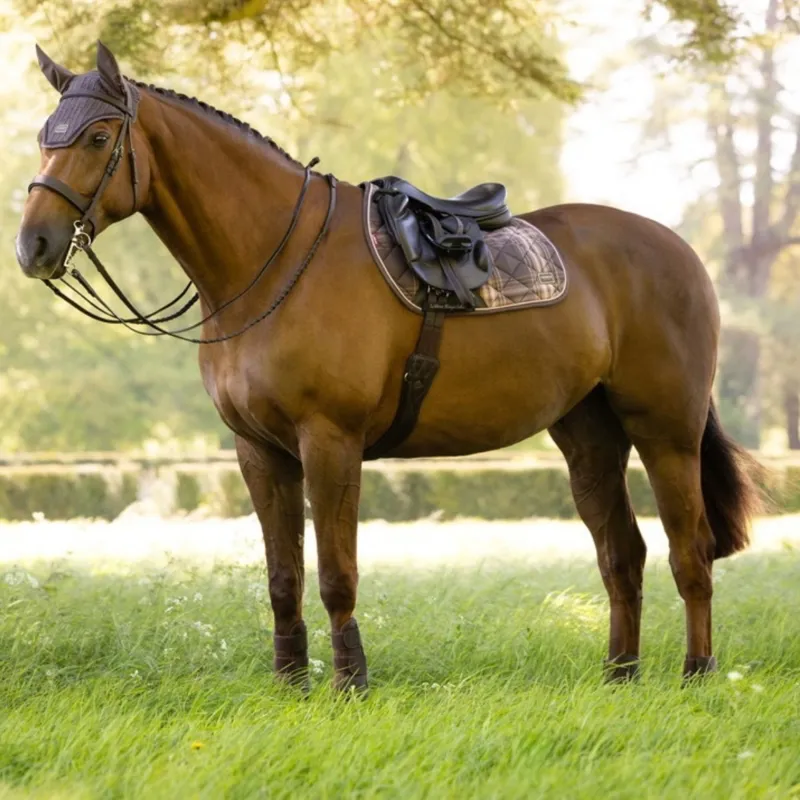 LeMieux Heritage Check Jump Saddle Pad - Cocoa-1
