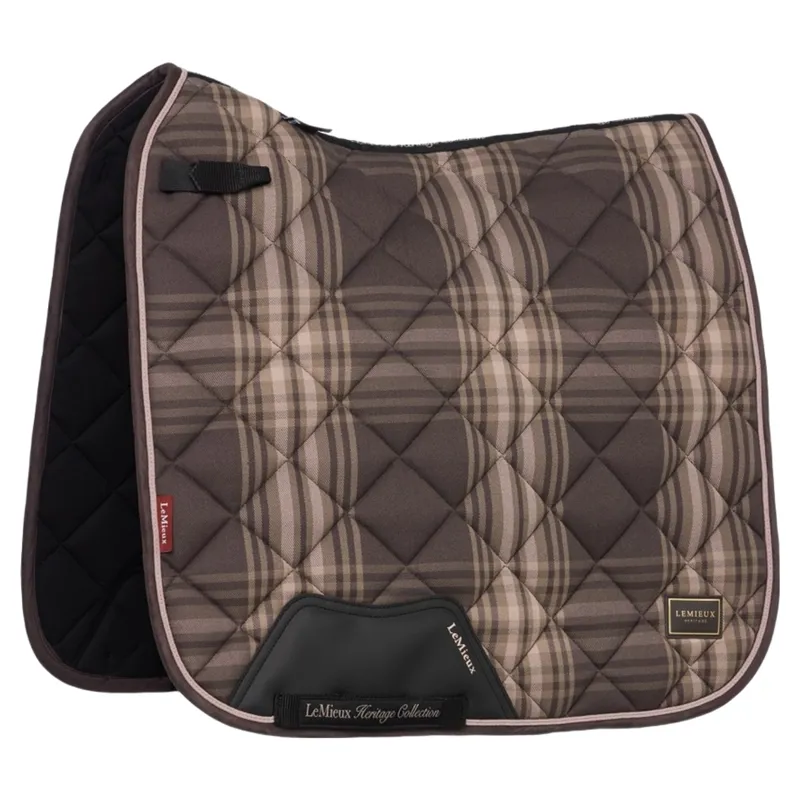 LeMieux Heritage Check Dressage Saddle Pad - Cocoa