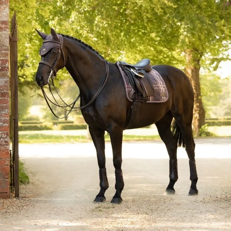 LeMieux Heritage Check Dressage Saddle Pad - Cocoa-9