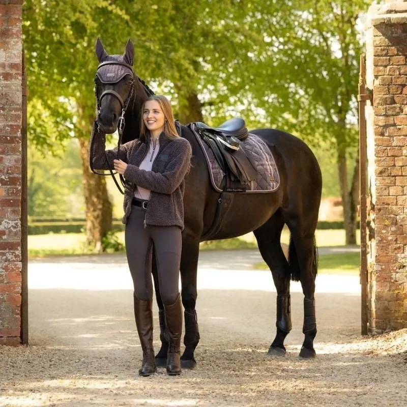 LeMieux Heritage Check Dressage Saddle Pad - Cocoa-1