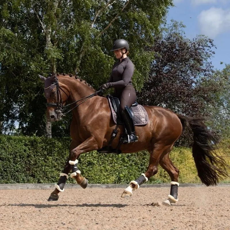 LeMieux Heritage Check Dressage Saddle Pad - Cocoa-8