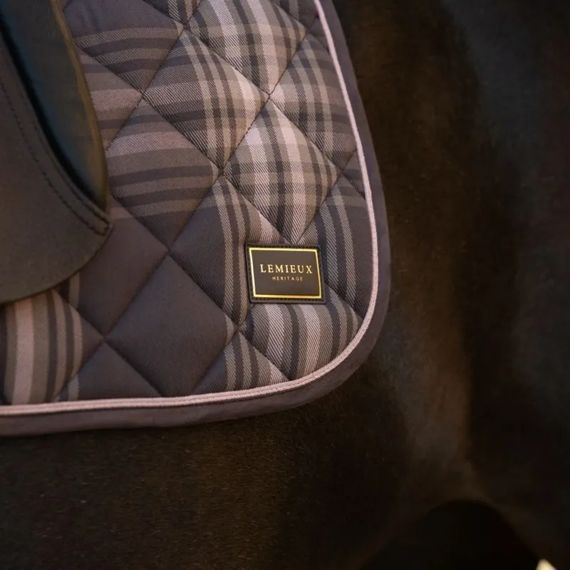 LeMieux Heritage Check Dressage Saddle Pad - Cocoa-7