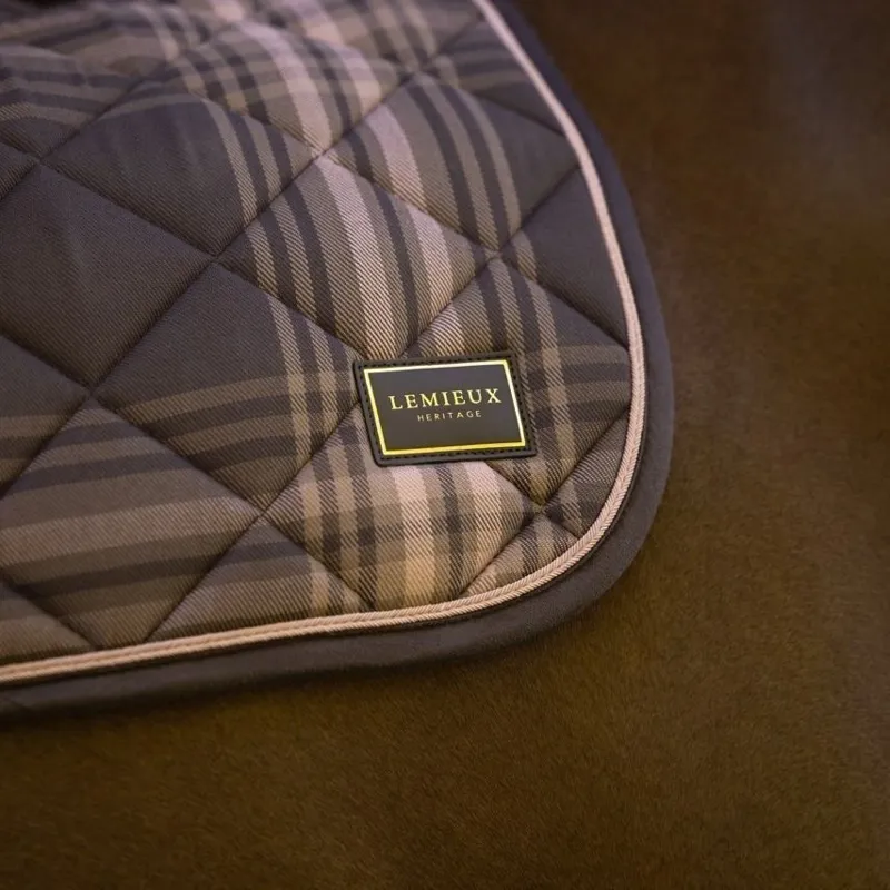 LeMieux Heritage Check Jump Saddle Pad - Cocoa-3