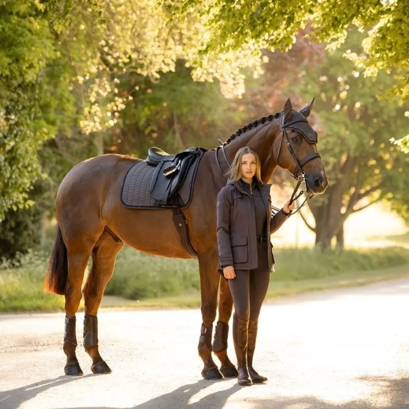 LeMieux Heritage Herringbone Dressage Saddle Pad - Cocoa Pre-Order-4