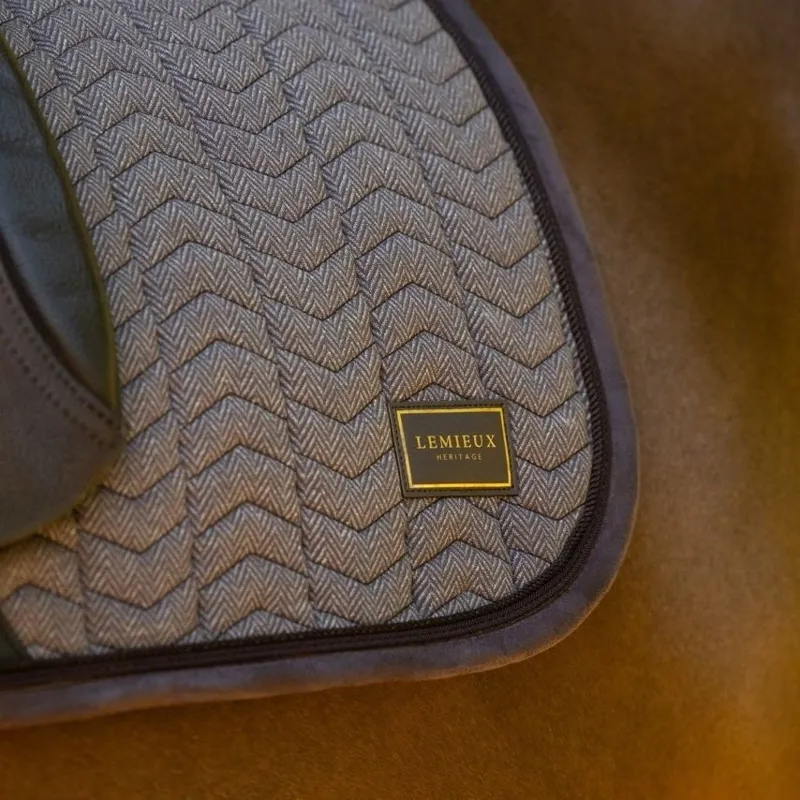 LeMieux Heritage Herringbone Dressage Saddle Pad - Cocoa Pre-Order-5