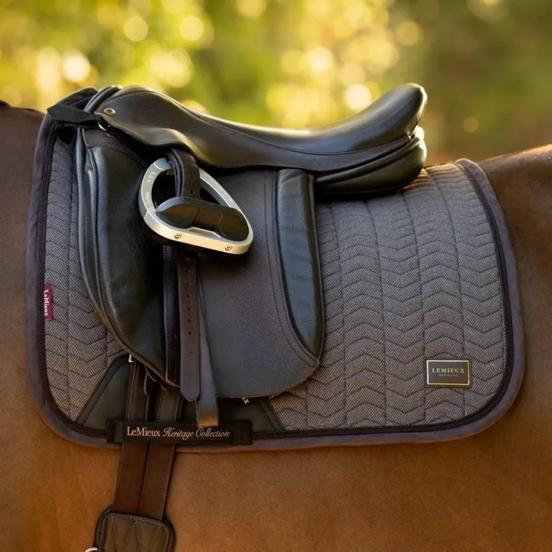LeMieux Heritage Herringbone Dressage Saddle Pad - Cocoa Pre-Order-2