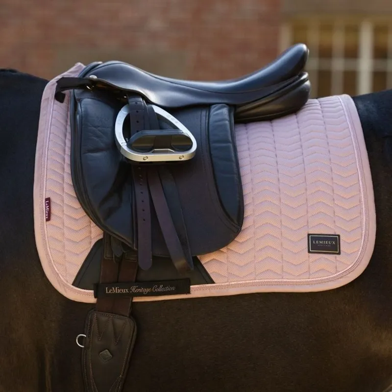 LeMieux Heritage Herringbone Dressage Saddle Pad - Wild Rose Pre-Order-7