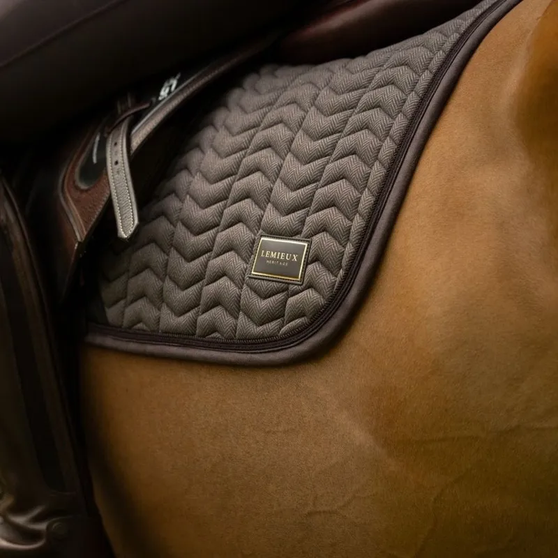 LeMieux Heritage Herringbone Jump Saddle Pad - Cocoa Pre-Order-5