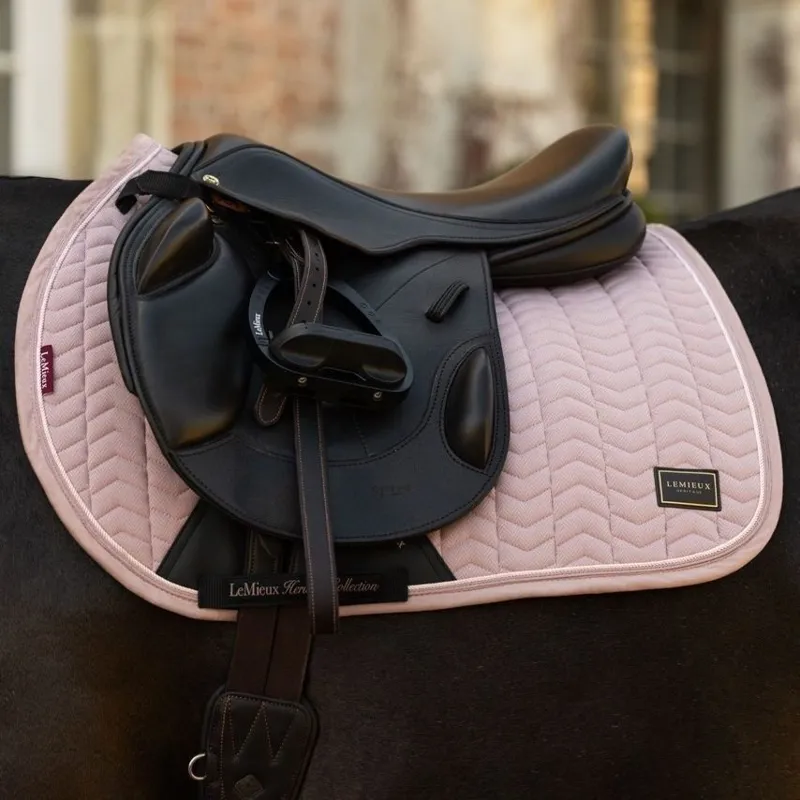LeMieux Heritage Herringbone Jump Saddle Pad - Wild Rose Pre-Order-2
