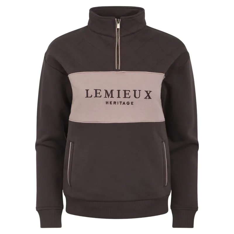 LeMieux Heritage Womens Quarter Zip Sweatshirt - Cocoa-3