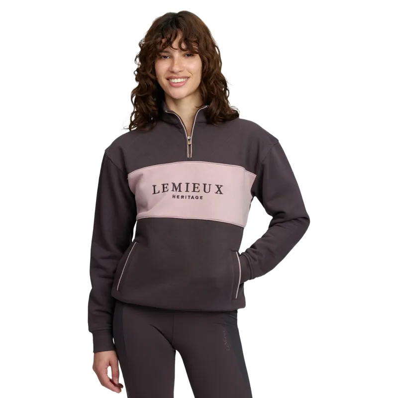 LeMieux Heritage Womens Quarter Zip Sweatshirt - Cocoa-1