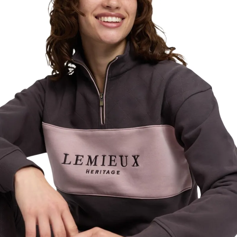 LeMieux Heritage Womens Quarter Zip Sweatshirt - Cocoa-11