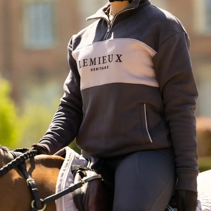 LeMieux Heritage Womens Quarter Zip Sweatshirt - Cocoa-5