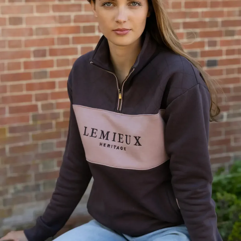 LeMieux Heritage Womens Quarter Zip Sweatshirt - Cocoa-8