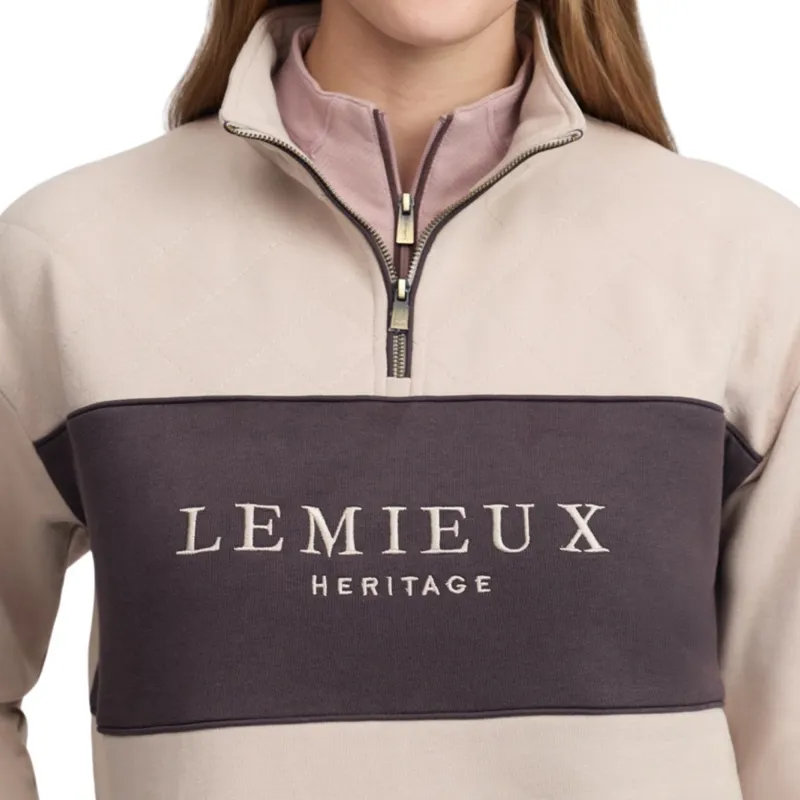 LeMieux Heritage Women's Quarter Zip Sweatshirt - Stone-3