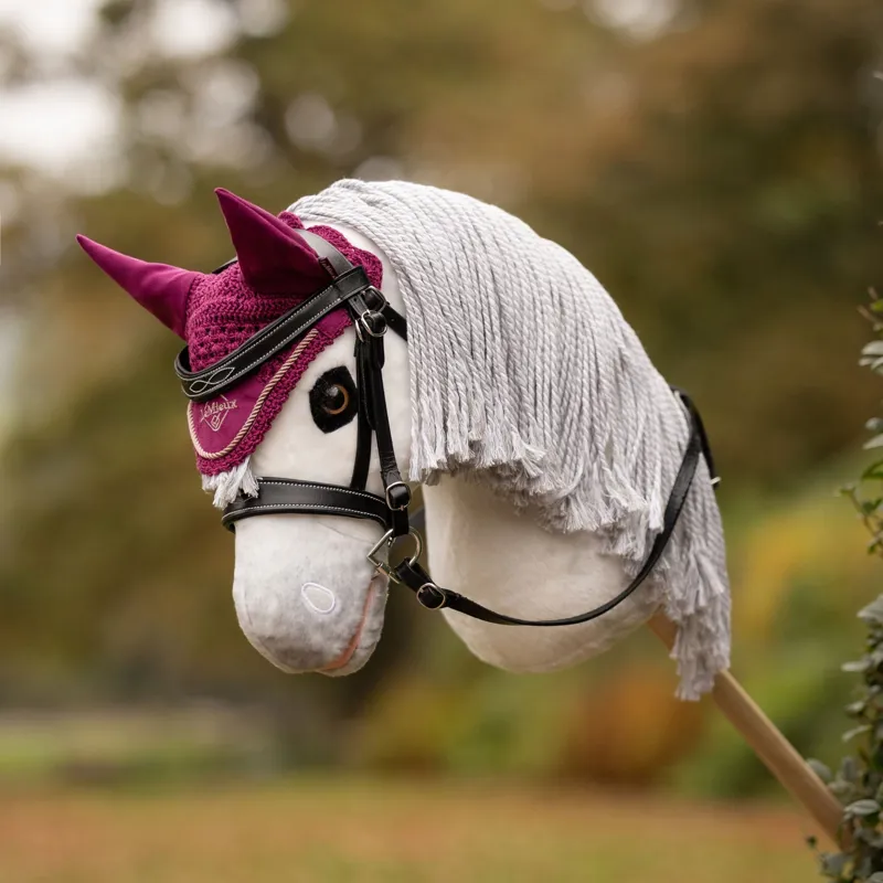 LeMieux Hobby Horse Toy Fly Hood - Blackberry-1