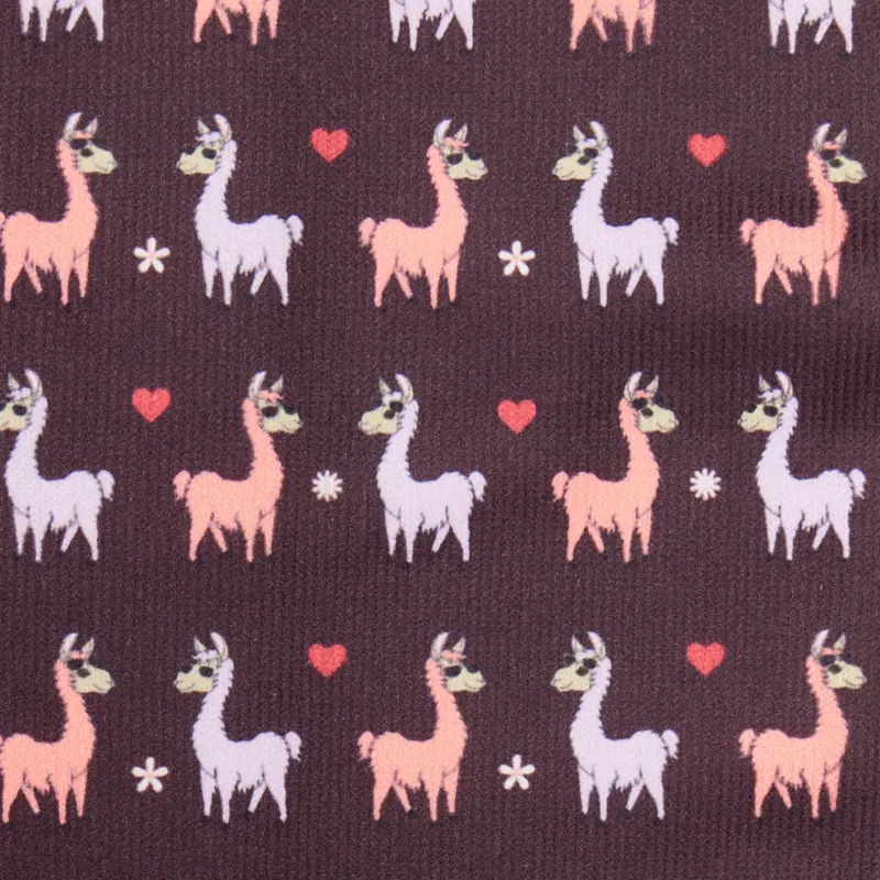 LeMieux Footsie Adults Tall Riding Socks - Damson/Llamas-2