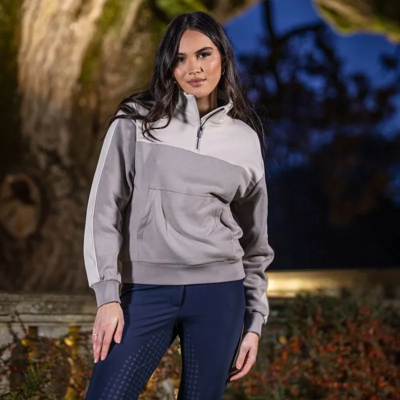 LeMieux Kali Quarter Zip Womens Sweatshirt - Ash/Stone-1
