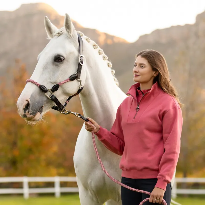 LeMieux Keira Ladies Quarter Zip Sweater - Cranberry-4