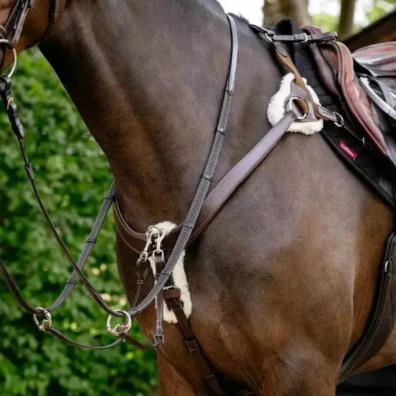 LeMieux Kudos 5 Point Bridge Breastplate - Havana-1
