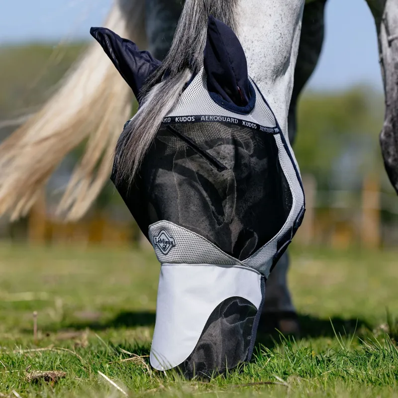 LeMieux Kudos AeroGuard Full Fly Mask - Navy-1