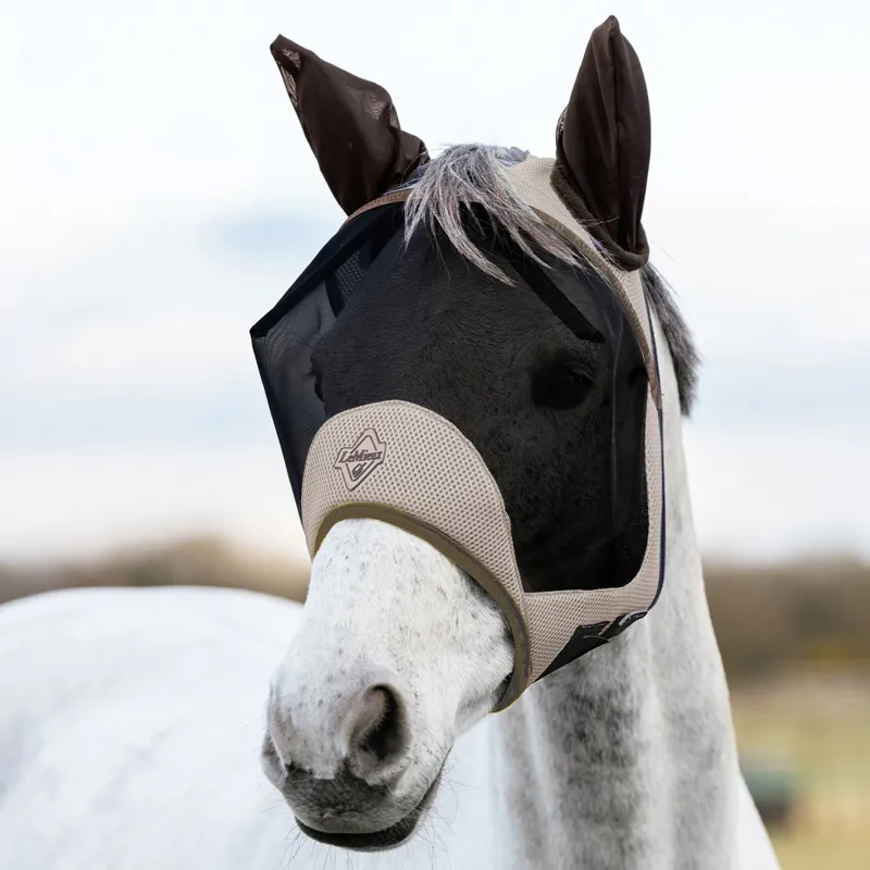 LeMieux Kudos AeroGuard Half Fly Mask - Pecan-1