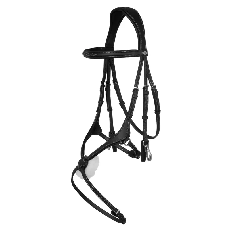 LeMieux Kudos Work Grackle Bridle - Black/Silver-1