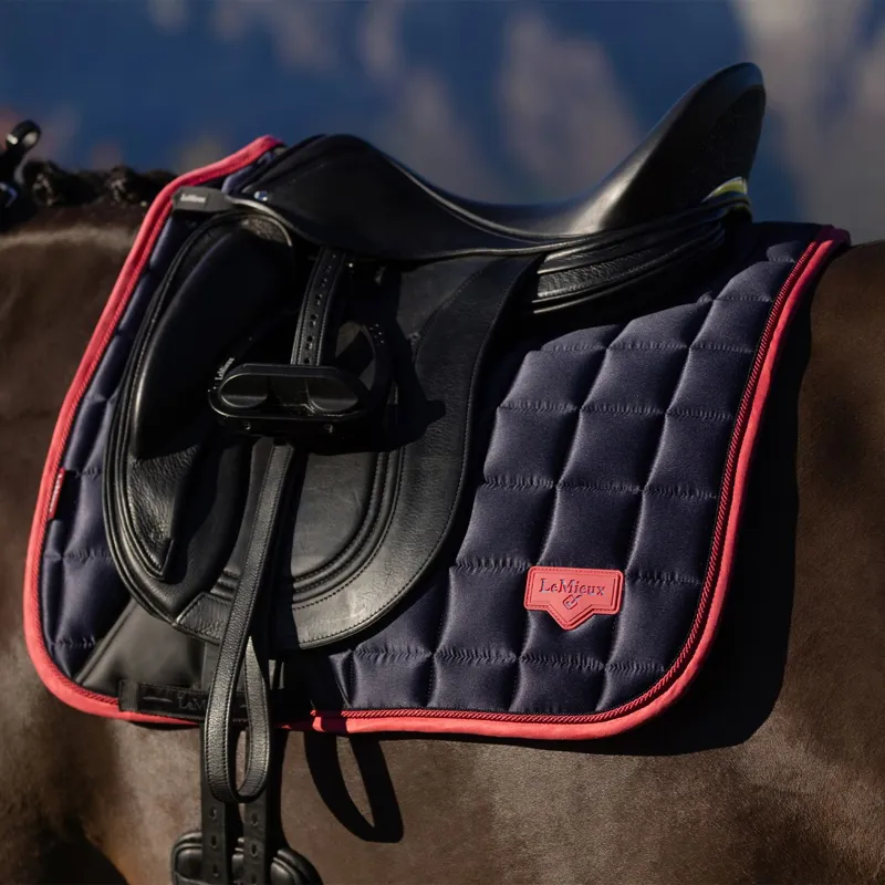 LeMieux Loire Classic Dressage Saddle Pad - Navy/Cranberry-1