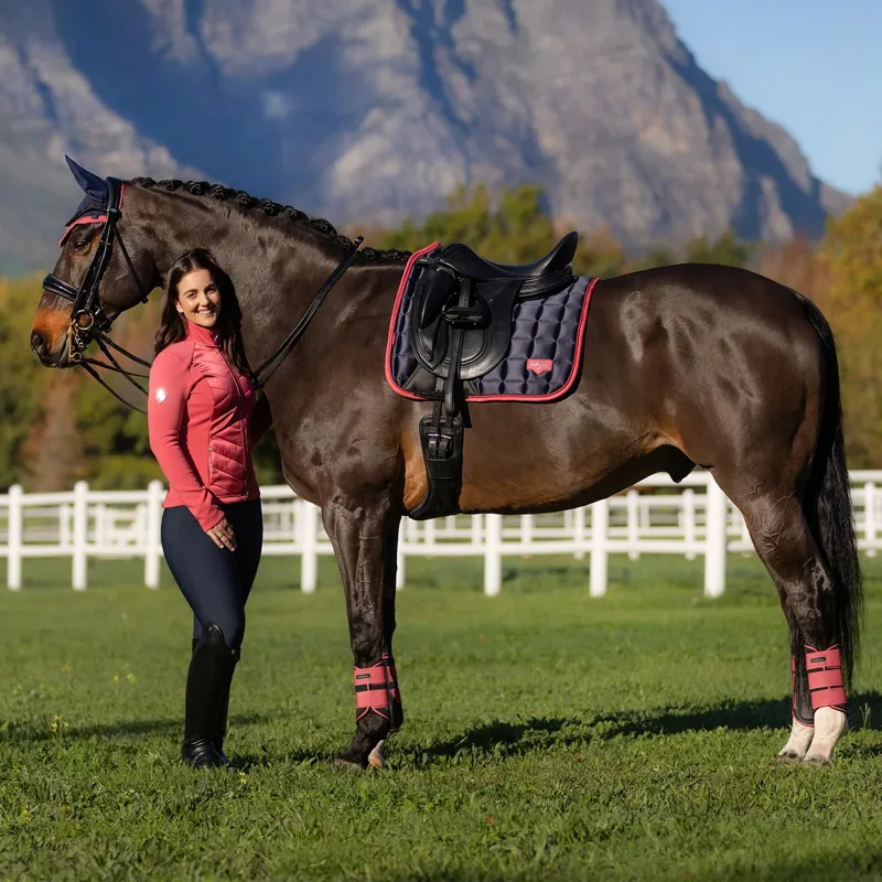 LeMieux Loire Classic Dressage Saddle Pad - Navy/Cranberry-2