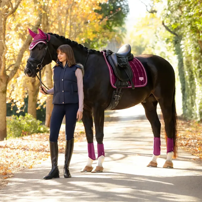 LeMieux Loire Classic Dressage Square Saddle Pad - Blackberry-5