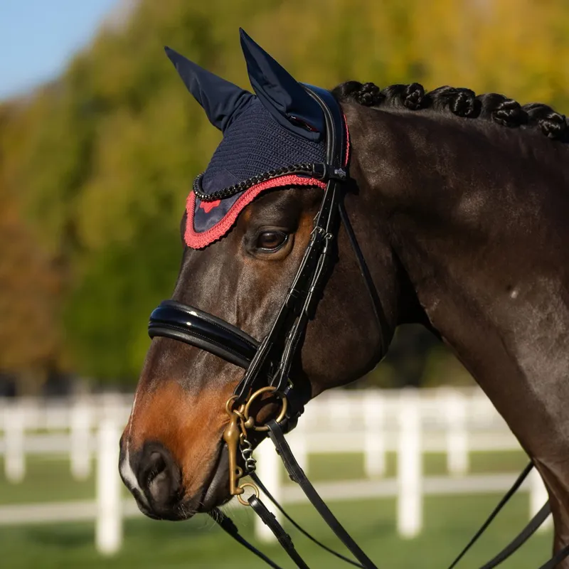 LeMieux Loire Fly Bonnet - Navy/Cranberry-1