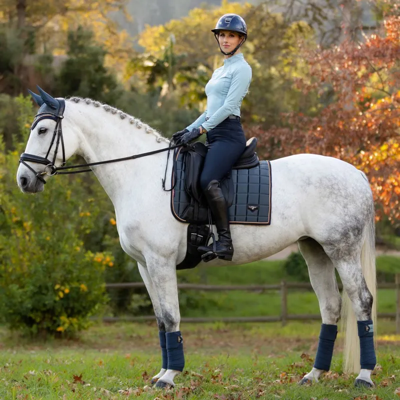 LeMieux Loire Classic Satin Dressage Saddle Pad - Petrol-2