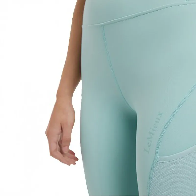 LeMieux Lydia Mesh Knee Grip Womens Riding Tights - Aqua-3