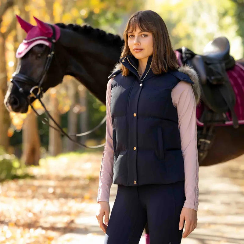 LeMieux Margot Womens Hooded Vest - Navy-1