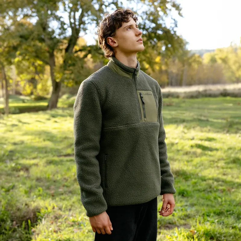 LeMieux Mens Borg Quarter Zip Fleece - Olive-6