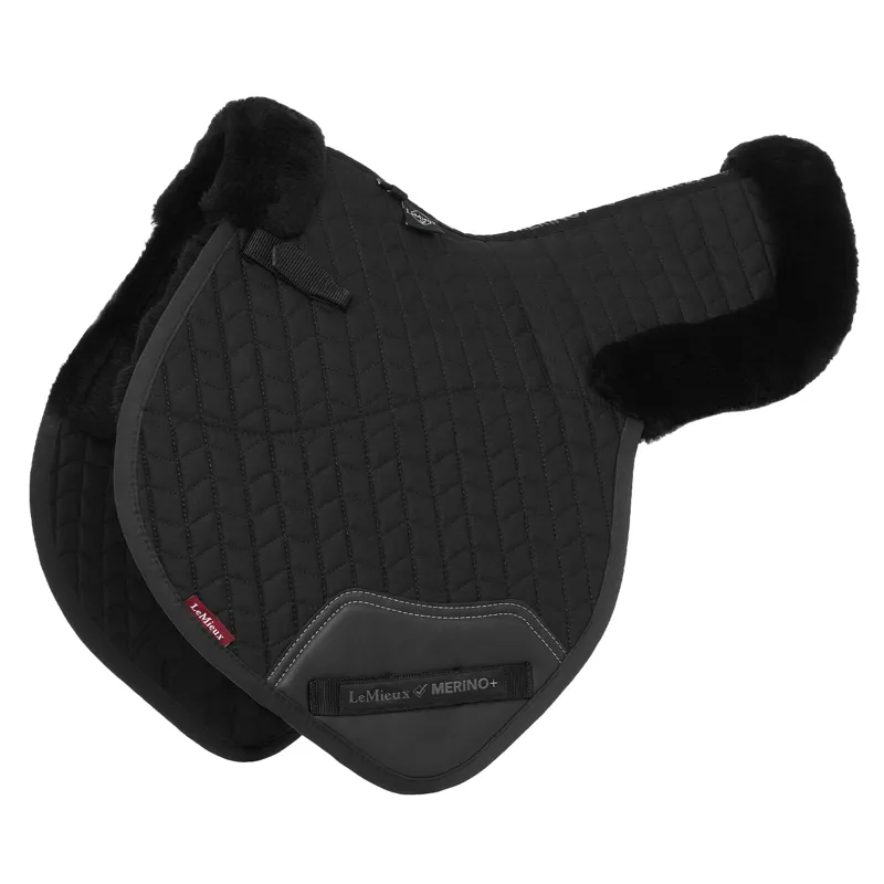 LeMieux Merino+ Half Lined Close Contact Saddle Pad - Black/Black