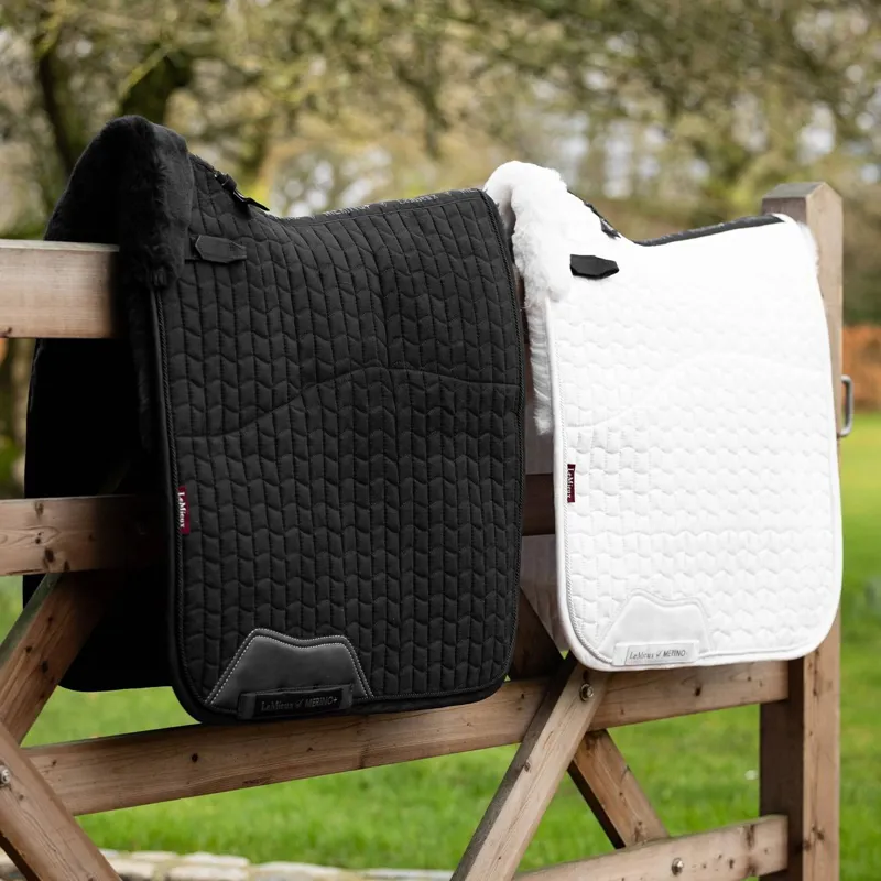 LeMieux Merino+ Half Lined Dressage Pad - Black/Black-2