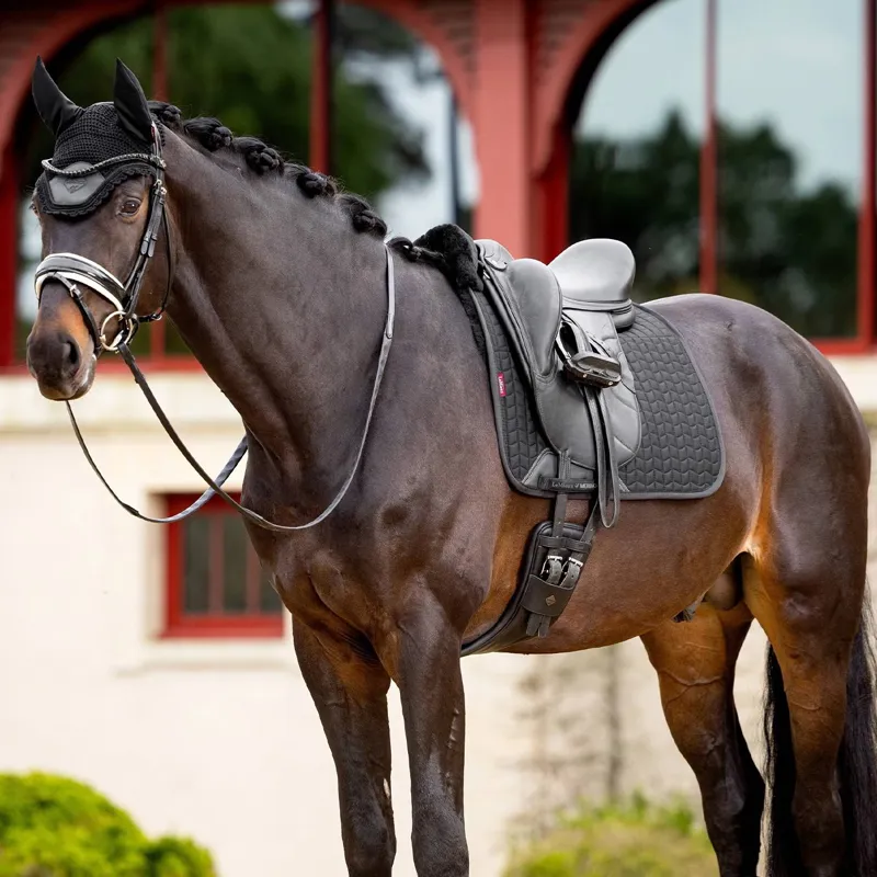 LeMieux Merino+ Half Lined Dressage Pad - Black/Black-1