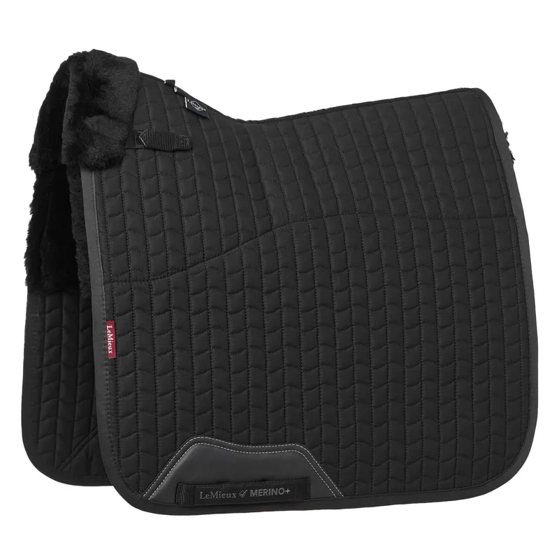 LeMieux Merino+ Half Lined Dressage Pad - Black/Black