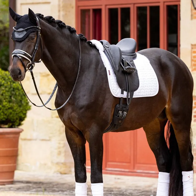 LeMieux Merino+ Half Lined Dressage Square - White/Natural-1
