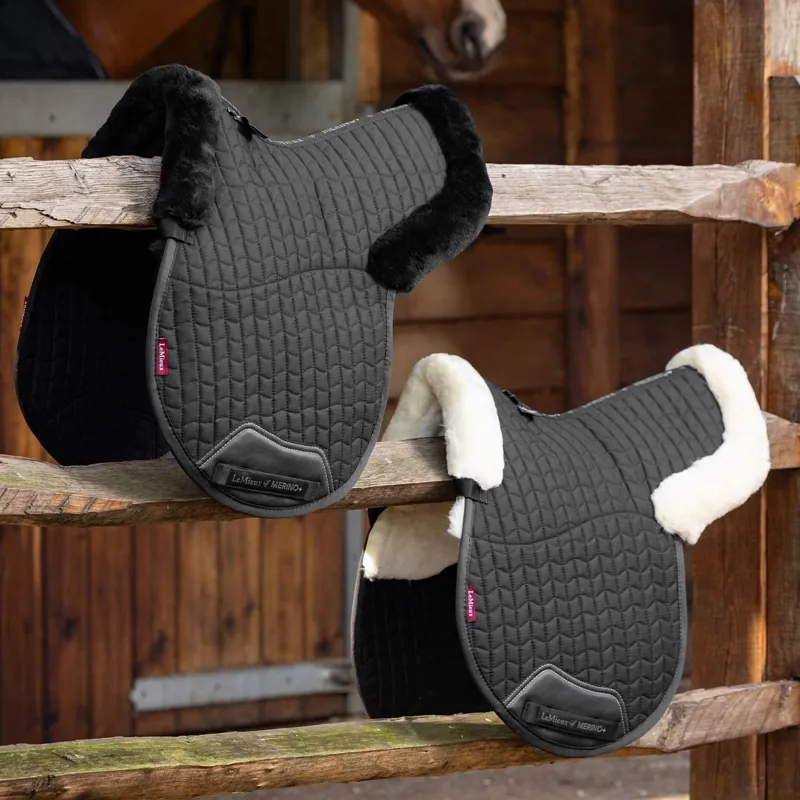 LeMieux Merino+ Half Lined GP Saddle Pad - Black/Natural-1