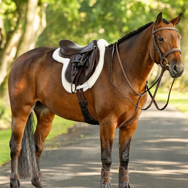 LeMieux Merino+ ProSorb Hunter Saddle Pad - White/White-1
