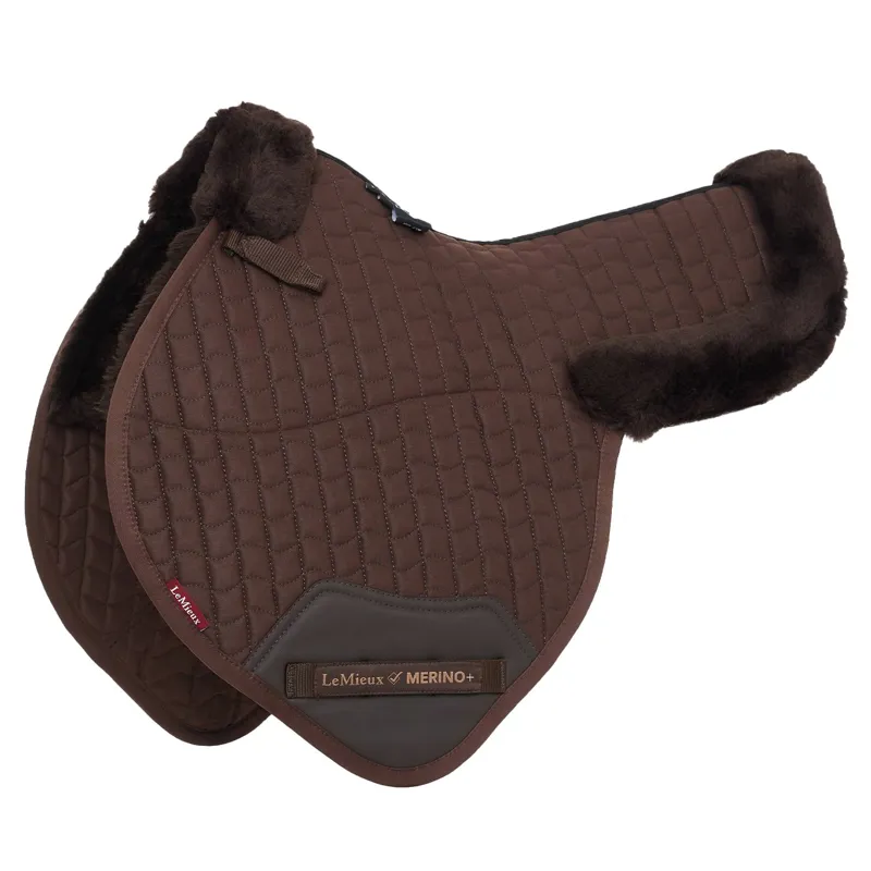 LeMieux Merino+ Half Lined Close Contact Saddle Pad - Brown/Brown